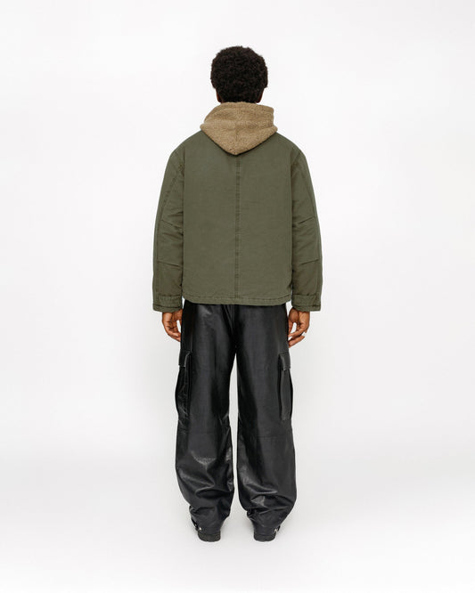 PANTALON EN CUIR CARGO MILITAIRE