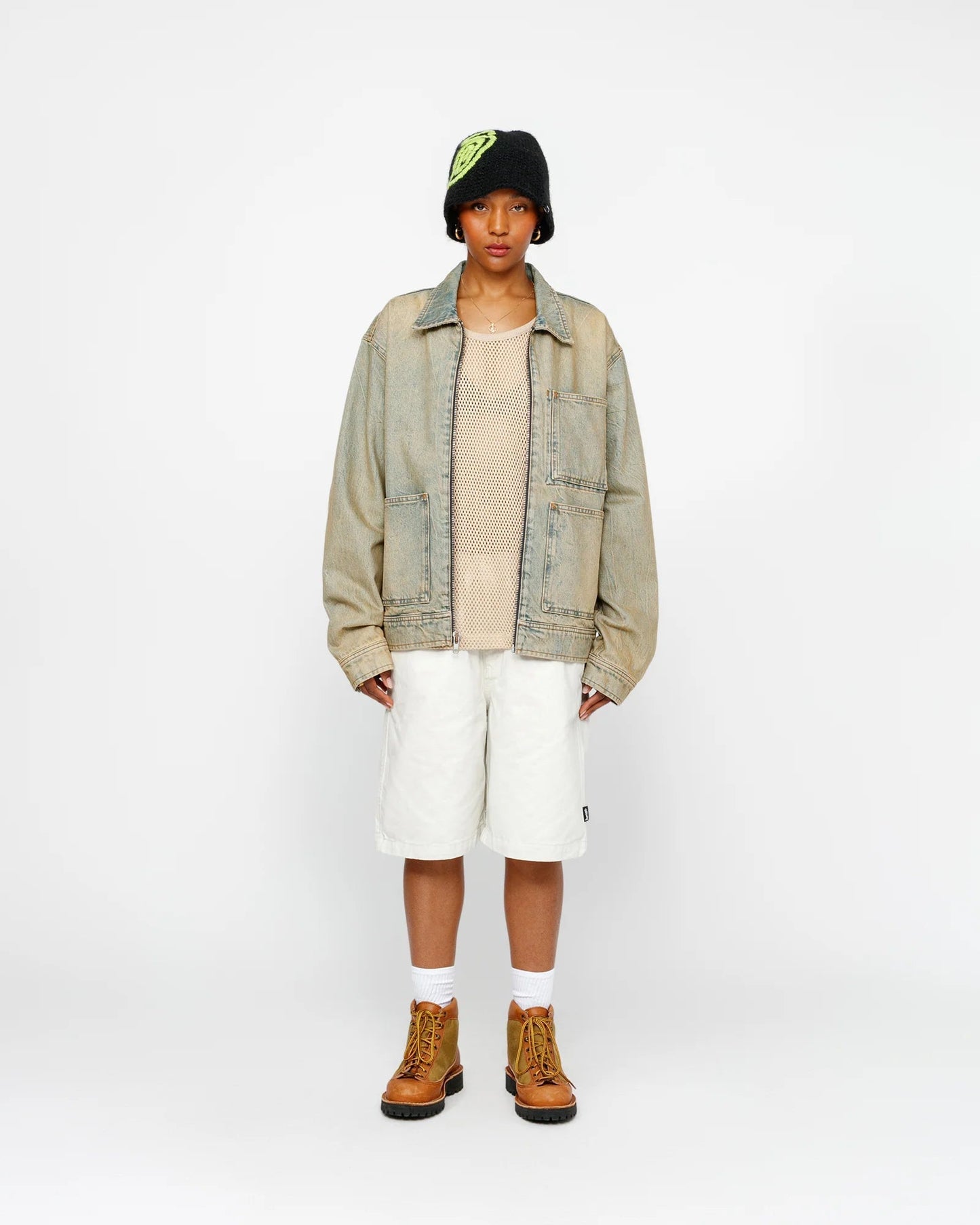 SHORT DE BAIN EN COTON BROSSÉ