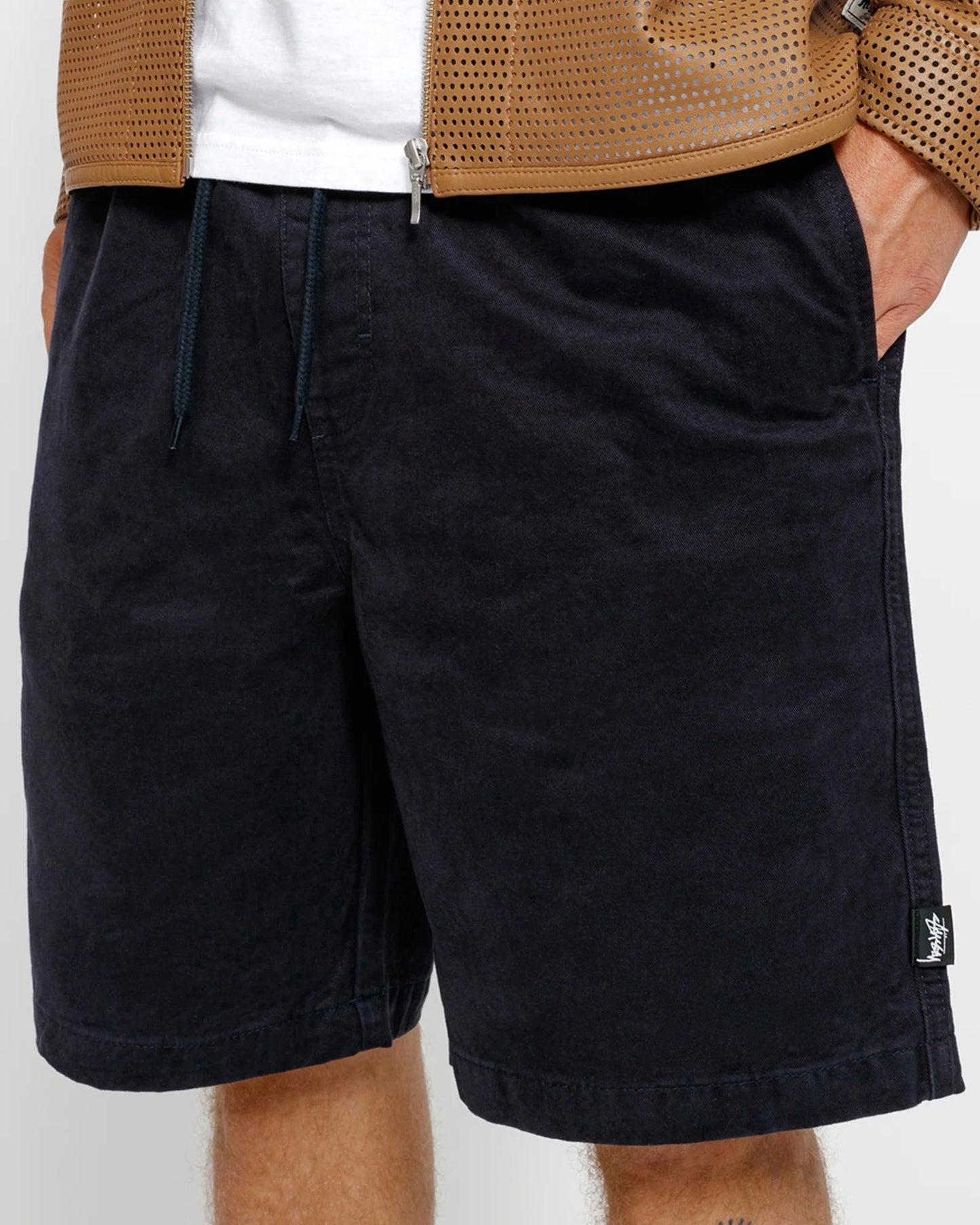 SHORT DE BAIN EN COTON BROSSÉ