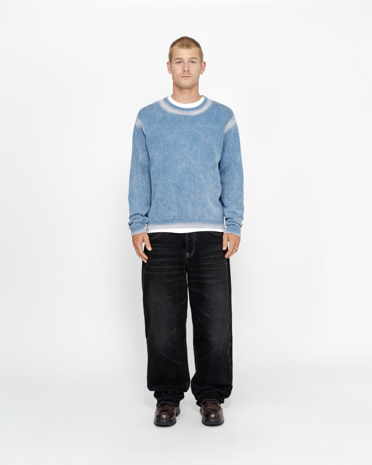 PULL EN TRICOT DE COTON DÉLAVÉ