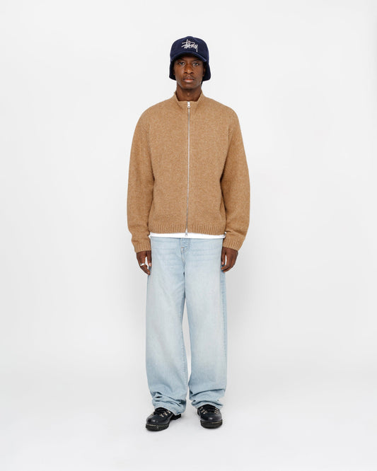 PULL EN MÉRINOS BROSSÉ ENTIÈREMENT ZIPPÉ