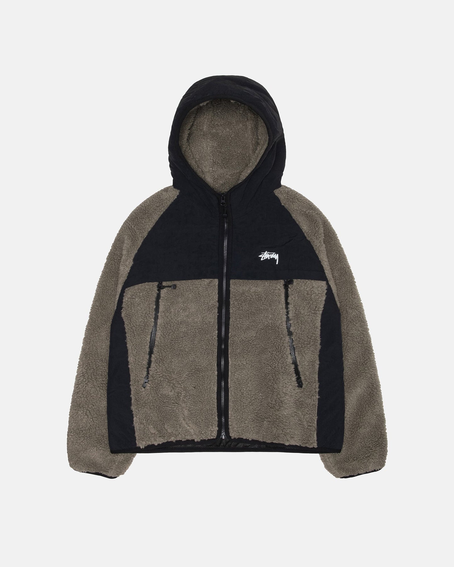 VESTE À CAPUCHE SHERPA ET EMPIÈCEMENTS