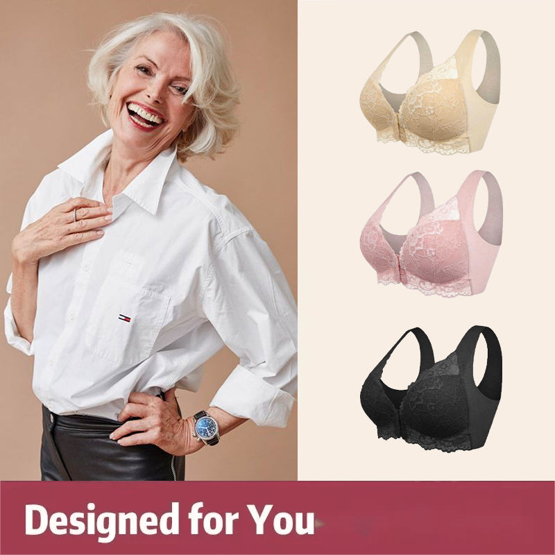 💕1 acheté = 1 gratuit💕 Soutien-gorge sans fil push-up confortable avec fermeture avant et maintien 5D