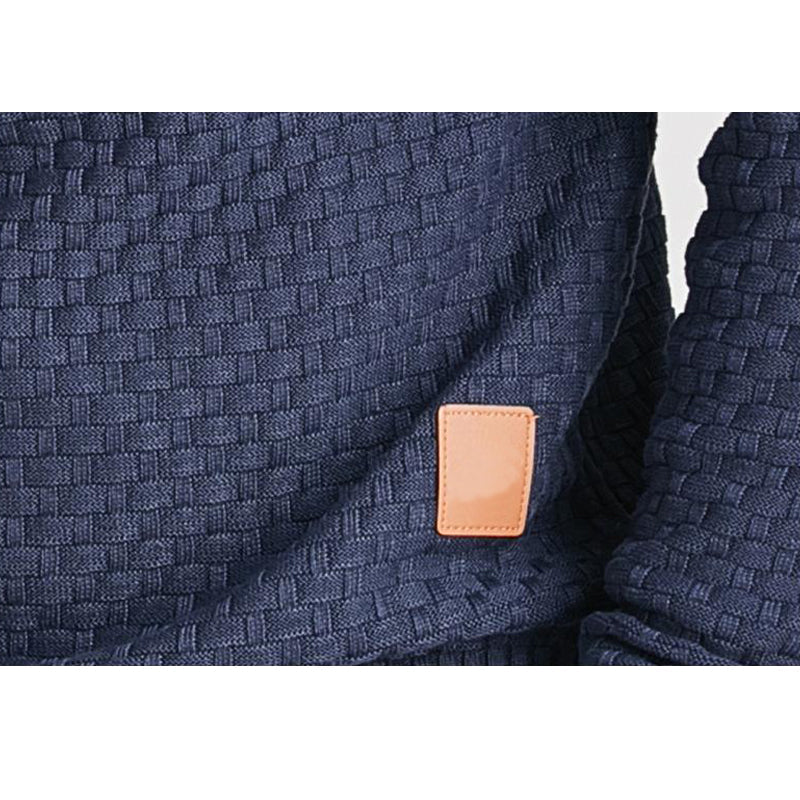 Pull homme à capuche en jacquard motif carreaux style basique vintage