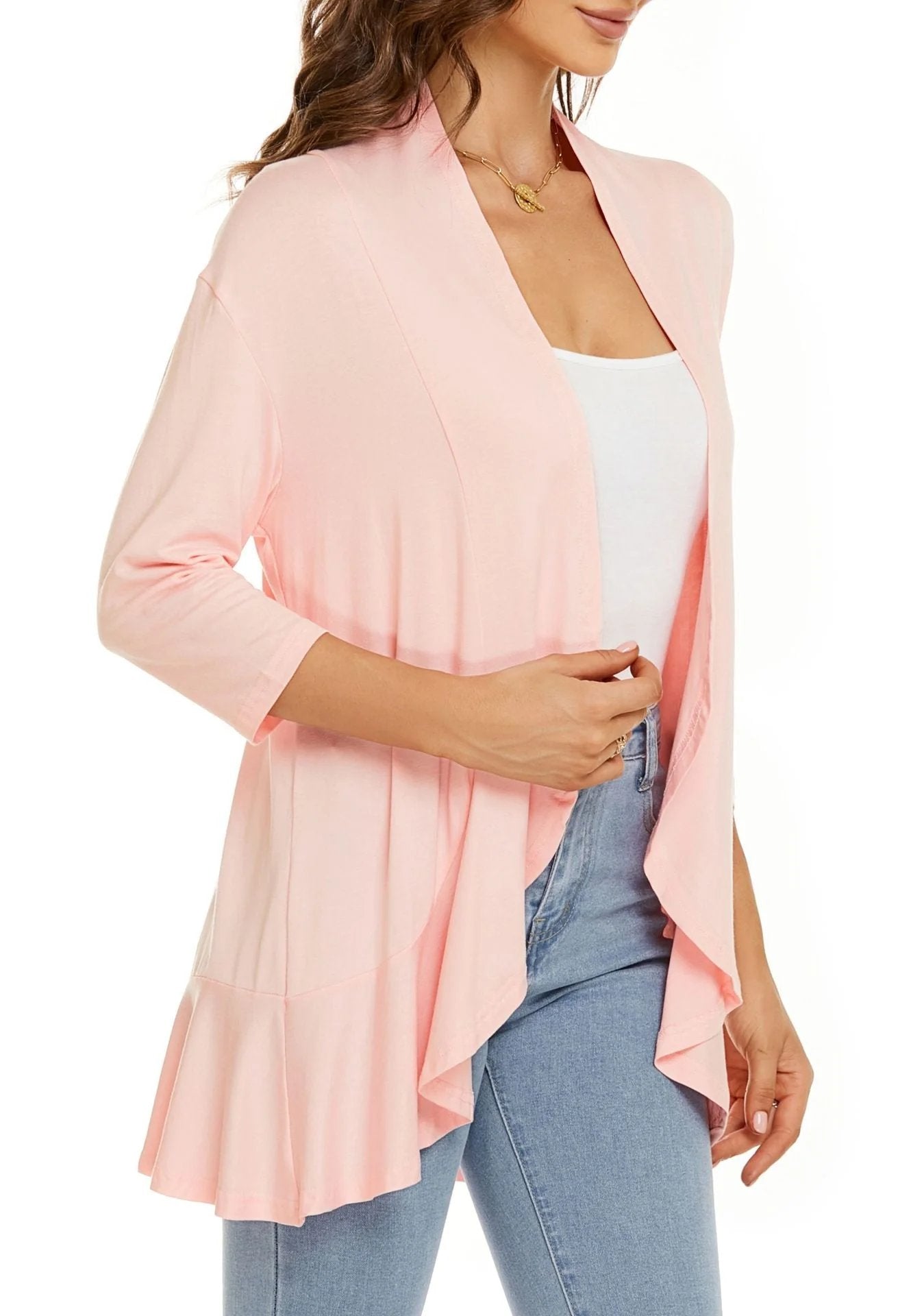 ✨Top 3 Cardigans en Solde 2025✨ | Gilet Léger Ouvert Décontracté à Volants pour Femme Automne/Hiver