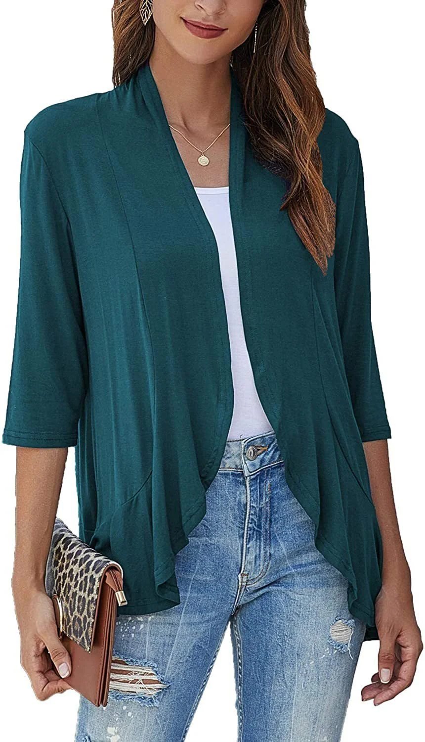 ✨Top 3 Cardigans en Solde 2025✨ | Gilet Léger Ouvert Décontracté à Volants pour Femme Automne/Hiver