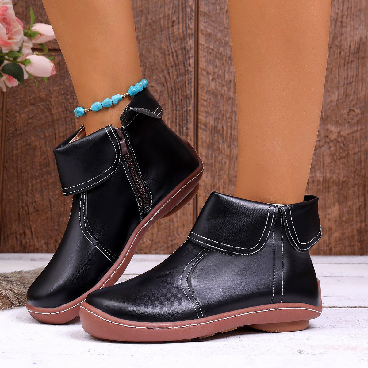 ⏰Dernier Jour ! 45% de RABAIS🔥Bottes de Marche Orthopédiques en Cuir Véritable pour Femmes