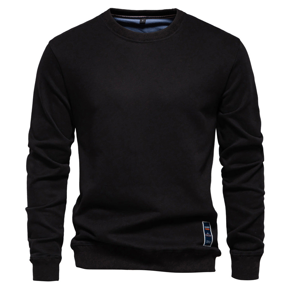 Pull col rond tricoté uni décontracté pour hommes