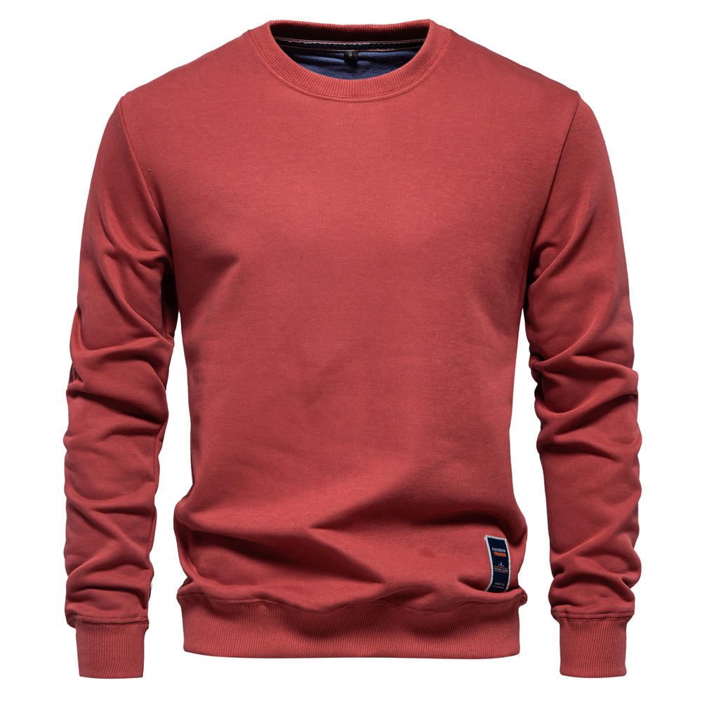 Pull col rond tricoté uni décontracté pour hommes