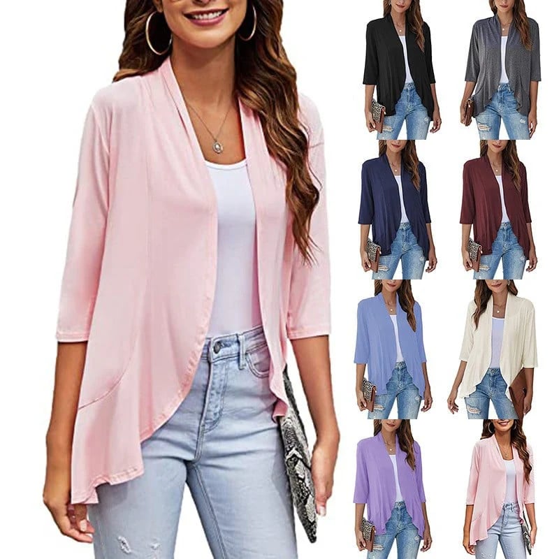 ✨Top 3 Cardigans en Solde 2025✨ | Gilet Léger Ouvert Décontracté à Volants pour Femme Automne/Hiver