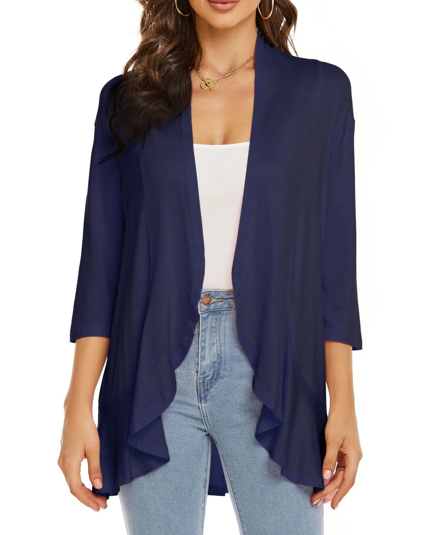 ✨Top 3 Cardigans en Solde 2025✨ | Gilet Léger Ouvert Décontracté à Volants pour Femme Automne/Hiver